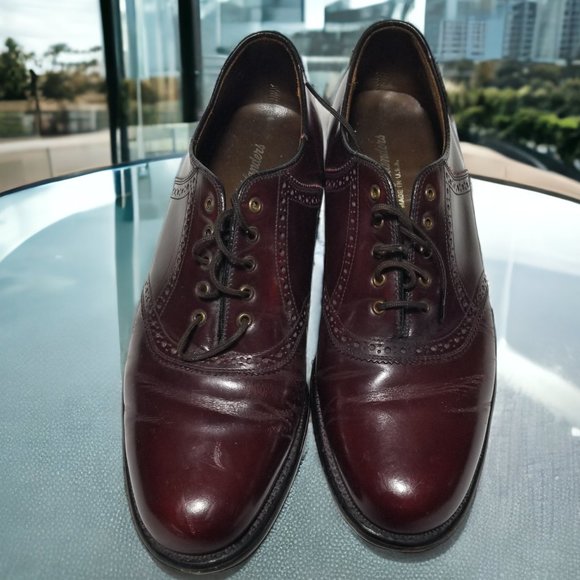 Keith Highlander Dress Shoes Burgundy Brown Leather Lace Up USA Men' Size -8 1/2 - Picture 3 of 15